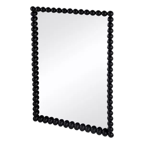 Decorative Mirrors-Kirkland's Home Black Metal Rectangle Beaded Wall Mirror