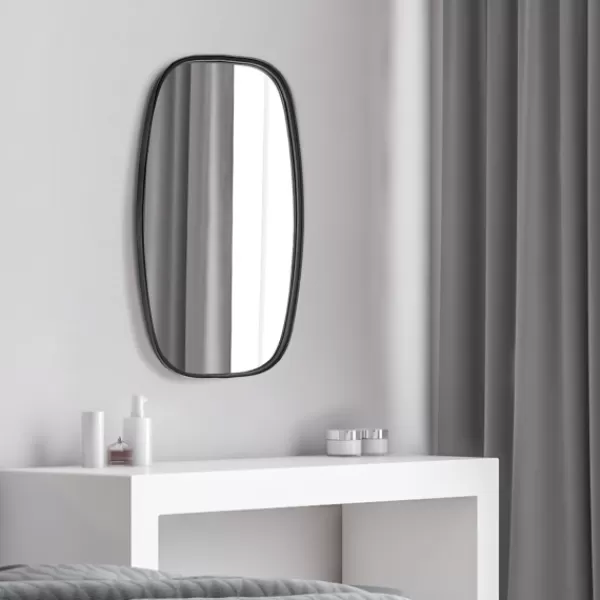 Decorative Mirrors-Kirkland's Home Black Metal Rectangular Wall Mirror, 18X31.5 In.