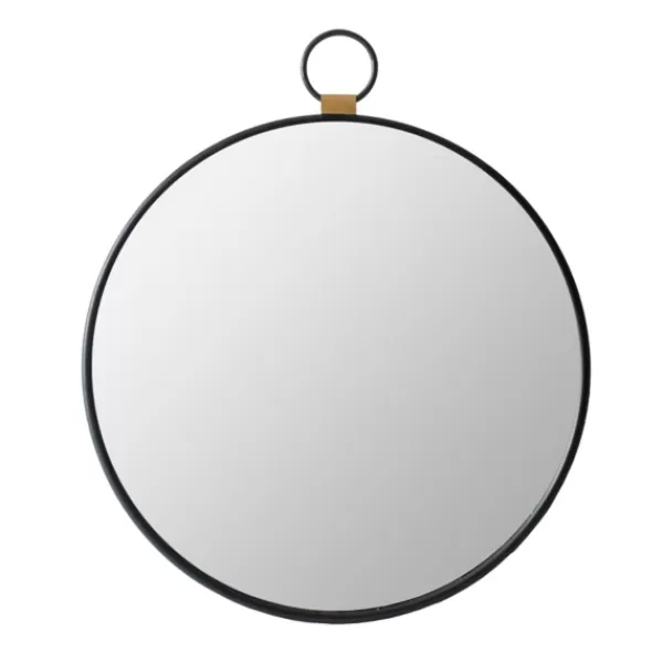 Decorative Mirrors-Kirkland's Home Black Metal Round Top Loop Wall Mirror