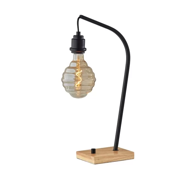 Table Lamps-Kirkland's Home Black Metal Textured Edison Table Lamp Gold