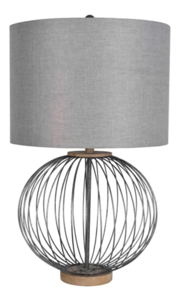 Table Lamps-Kirkland's Home Black Metal Wire Sphere Table Lamp Gray