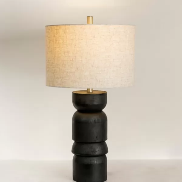 Table Lamps-Kirkland's Home Black Modern Ridge Table Lamp Tan