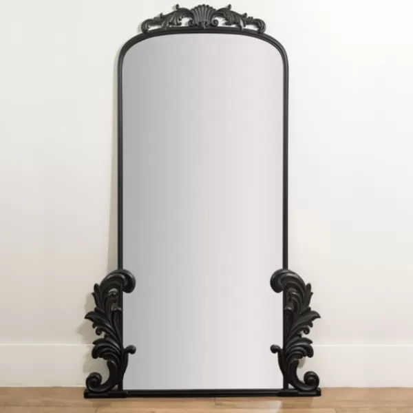 Decorative Mirrors-Kirkland's Home Black Ornate Scroll Bordeaux Wood Mirror
