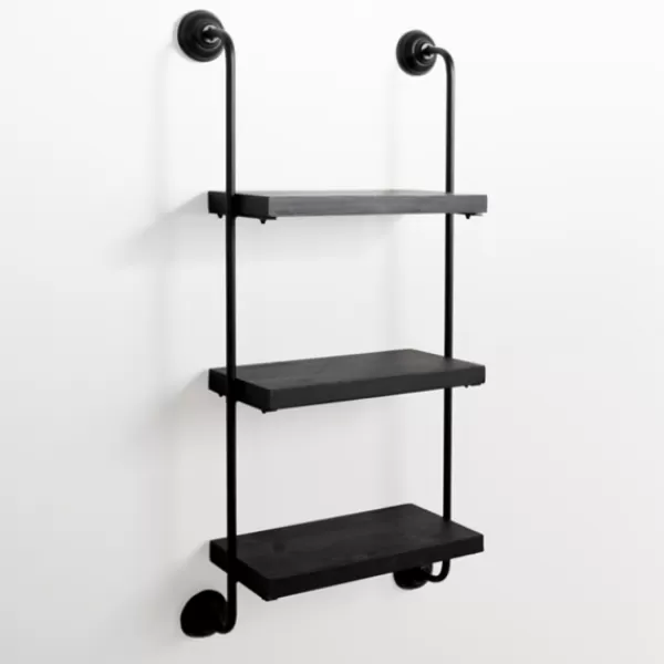 Shelves-Kirkland's Home Black Pipe 3-Tier Wall Shelf