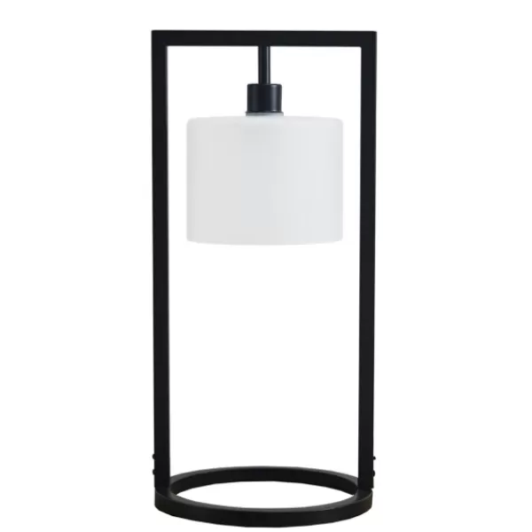 Table Lamps-Kirkland's Home Black Rectangle Hanging Shade Table Lamp White