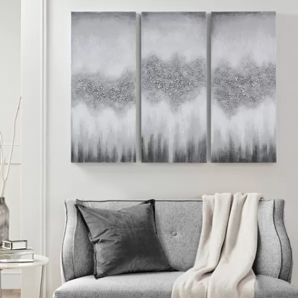 Canvas Art-Kirkland's Home Black Rock Stone Canvas Art Prints, Set Of 3 Gray