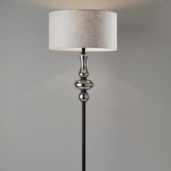 Floor Lamps-Kirkland's Home Black Smoked Mercury Glass Floor Lamp Gray