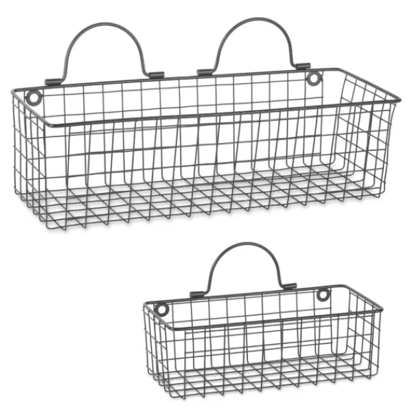 Wall Storage-Kirkland's Home Black Wall Hanging Wire Baskets, Set Of 2
