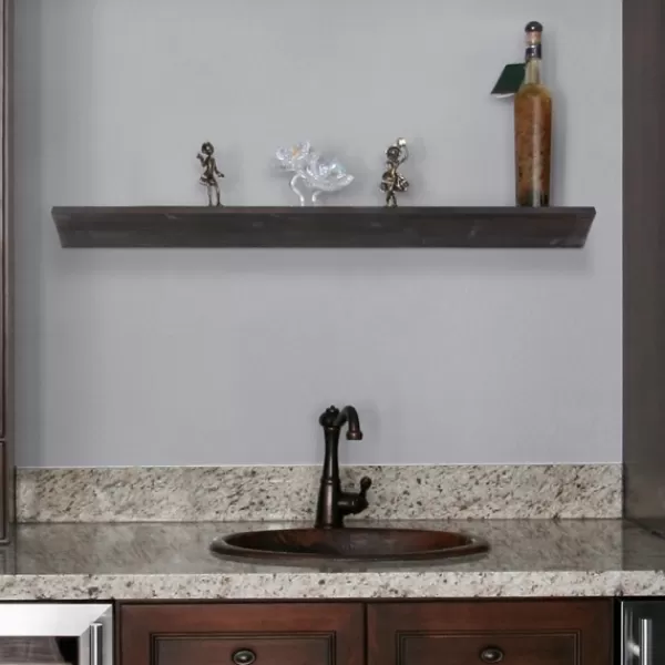 Shelves-Kirkland's Home Black Wedge Wood Large Floating Shelf