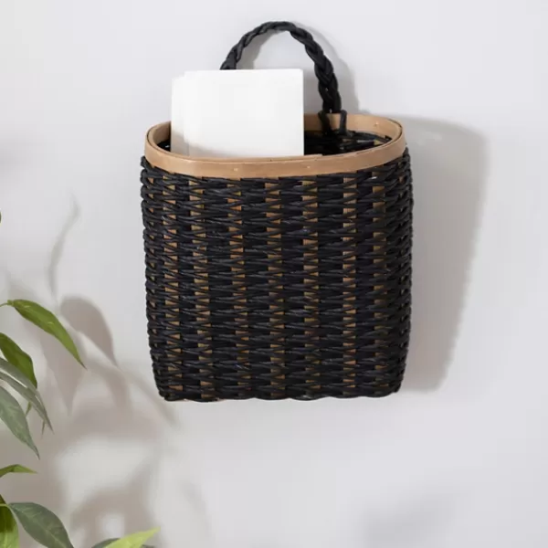 Wall Storage-Kirkland's Home Black Woven Wall Pocket