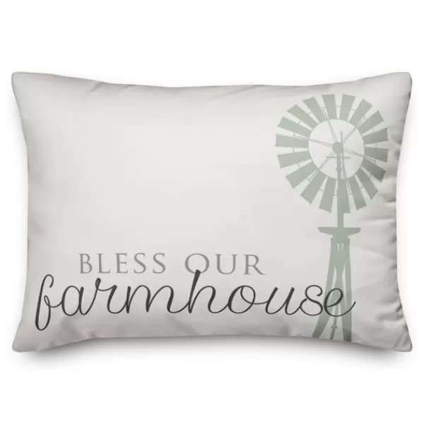 Pillows-Kirkland's Home Bless Our Farmhouse Pillow White/Green