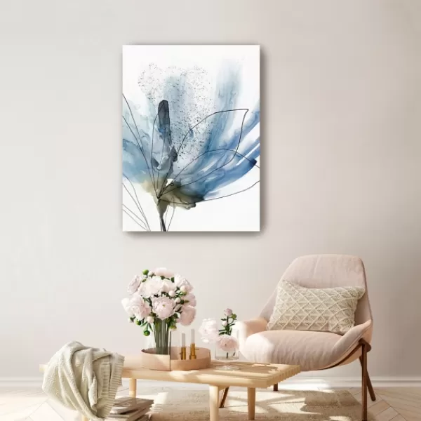 Canvas Art-Kirkland's Home Blooming Flower I Medium Canvas Art Print Blue