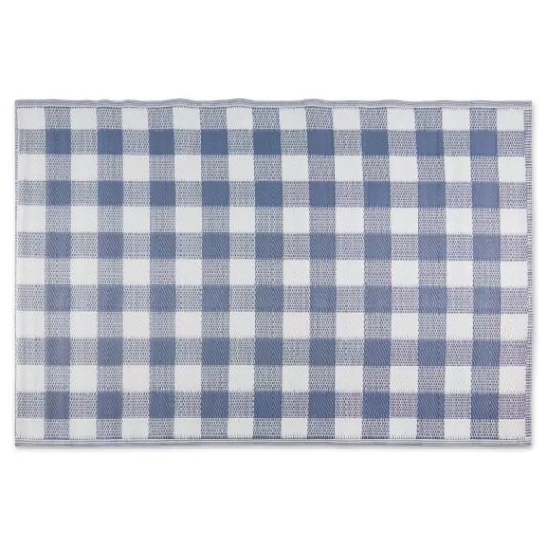 Outdoor Rugs-Kirkland's Home Blue & White Buffalo Check Outdoor Area Rug, 4X6 Blue/White