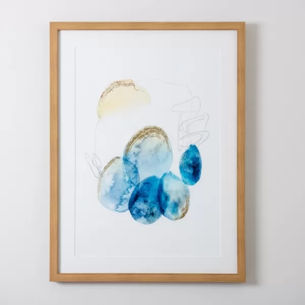 Framed Art-Kirkland's Home Blue And Gold Abstracts Ii Framed Art Print Blue/Gold/White