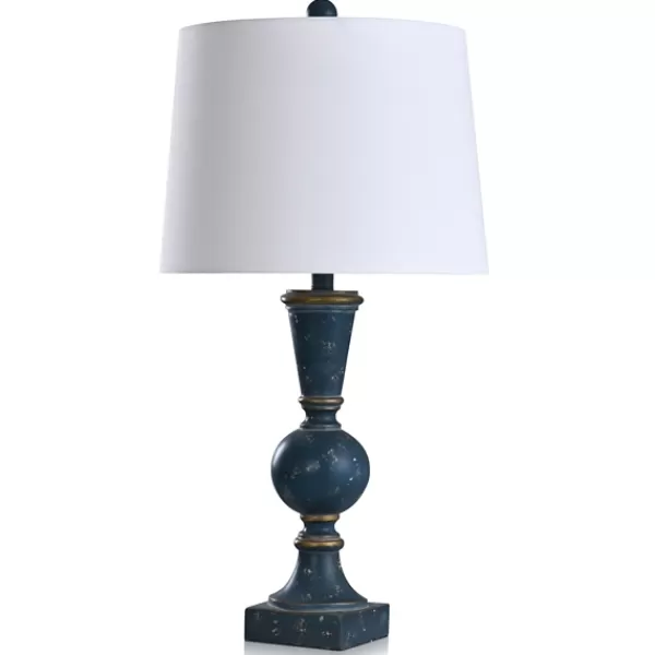 Table Lamps-Kirkland's Home Blue And Gold Sphere Table Lamp White