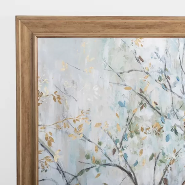 Framed Art-Kirkland's Home Blue And Gold Treetops Framed Art Print Blue/White/Gold