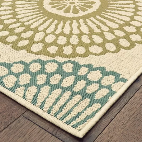 Outdoor Rugs-Kirkland's Home Blue And Orange Circles Outdoor Area Rug, 6X9 Orange/Blue