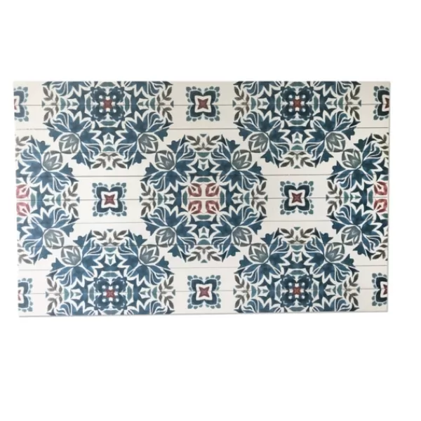 Wall Plaques-Kirkland's Home Blue Azulejo Wood Wall Plaque Blue/White