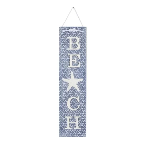 Wall Quotes & Signs-Kirkland's Home Blue Beach Starfish Wall Sign Blue/White