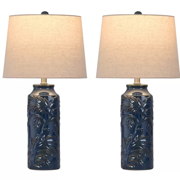 Table Lamps-Kirkland's Home Blue Bo Ical Mayfield Table Lamps, Set Of 2 Tan