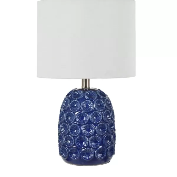 Table Lamps-Kirkland's Home Blue Ceramic Coastal Table Lamp White