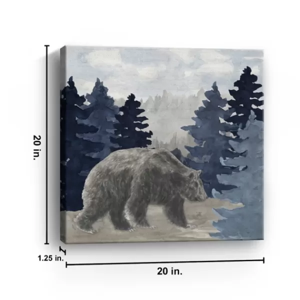 Canvas Art-Kirkland's Home Blue Cliff Mountains Bear I Canvas Art Print Blue/Gray/White