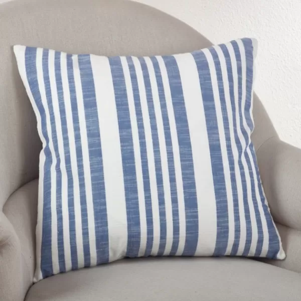 Pillows-Kirkland's Home Blue Coastal Stripe Pillow Blue/White