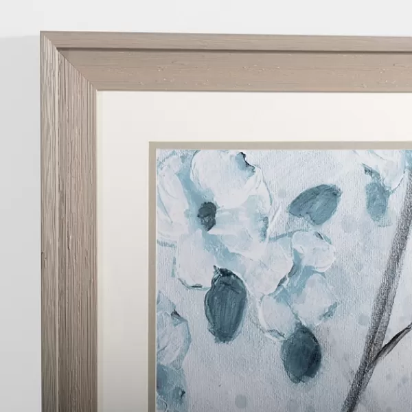 Framed Art-Kirkland's Home Blue Floral Bird I Framed Art Print Blue/White
