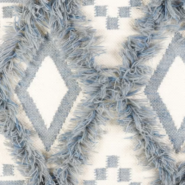 Wall Plaques-Kirkland's Home Blue Fringe Macrame Tassel Wall Hanging Blue/Ivory
