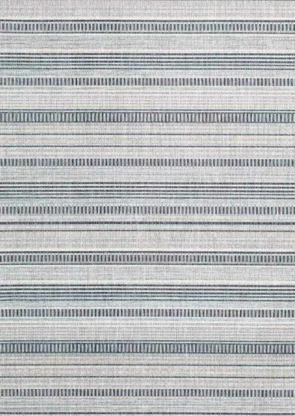 Outdoor Rugs-Kirkland's Home Blue Malibu Stripes Outdoor Area Rug, 7X10 Blue/Gray