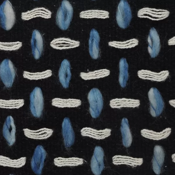 Pillows-Kirkland's Home Blue Modern Interwoven Accent Pillow Blue/White