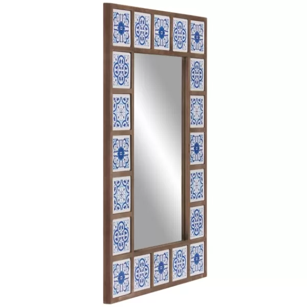Decorative Mirrors-Kirkland's Home Blue Moroccan Tile Framed Mirror