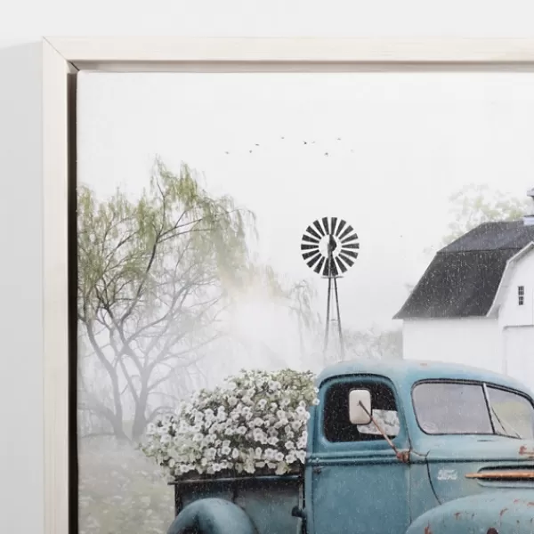 Canvas Art-Kirkland's Home Blue Pickup Truck And Barn Canvas Art Print Blue/Green/White