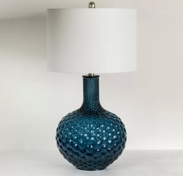 Table Lamps-Kirkland's Home Blue Tinted Bubble Gourd Table Lamp White