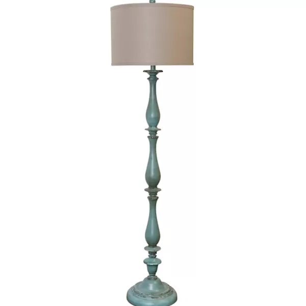 Floor Lamps-Kirkland's Home Blue Traditional Avignon Floor Lamp Tan