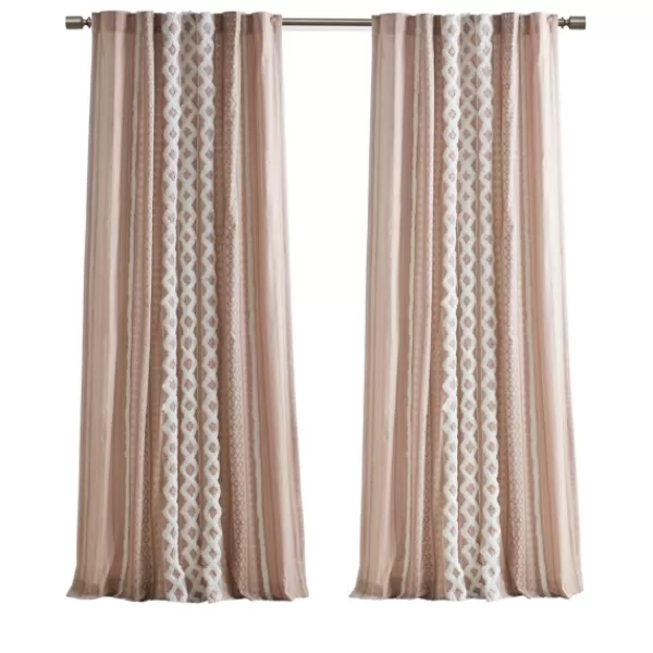 Curtains & Drapes-Kirkland's Home Blush Chenille Stripe Curtain Panel, 84 In. Pink