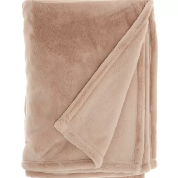 Blankets & Throws-Kirkland's Home Blush Faux Sheared Mink Throw Pink