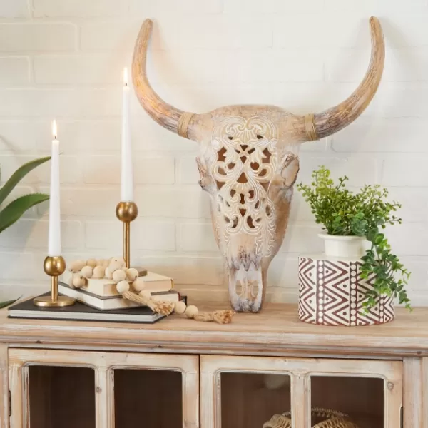 Wall Plaques-Kirkland's Home Bohemian Bull Wall Plaque Brown