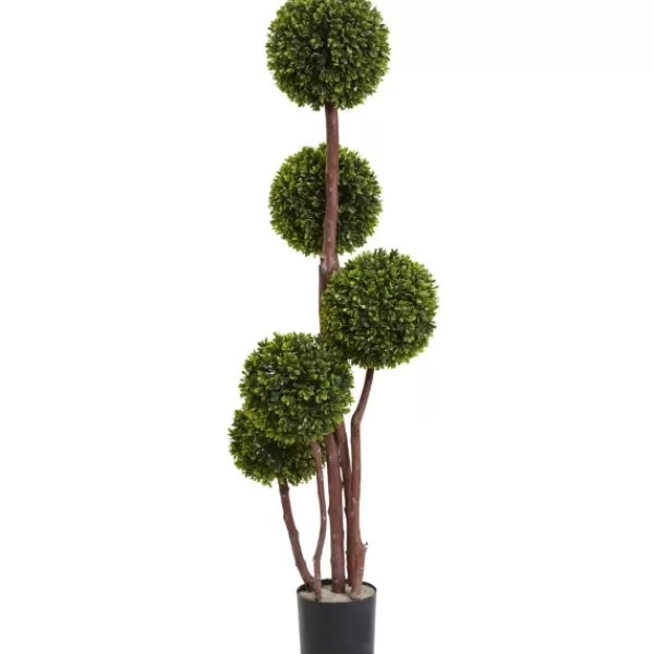 Trees & Topiaries-Kirkland's Home Boxwood Topiary Tree, 4 Ft.