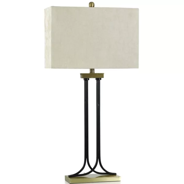 Table Lamps-Kirkland's Home Brass And Black Mid-Century Modern Table Lamp Tan