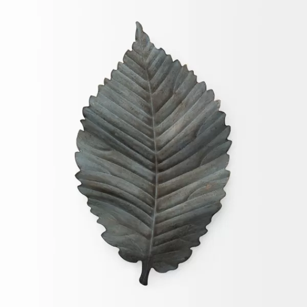Wall Plaques-Kirkland's Home Brattea Leaf Metal Wall Plaque Blue/Gray