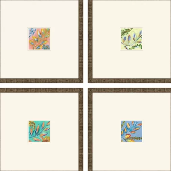 Framed Art-Kirkland's Home Bright Botanicals I Framed Art Prints, Set Of 4 White/Multi
