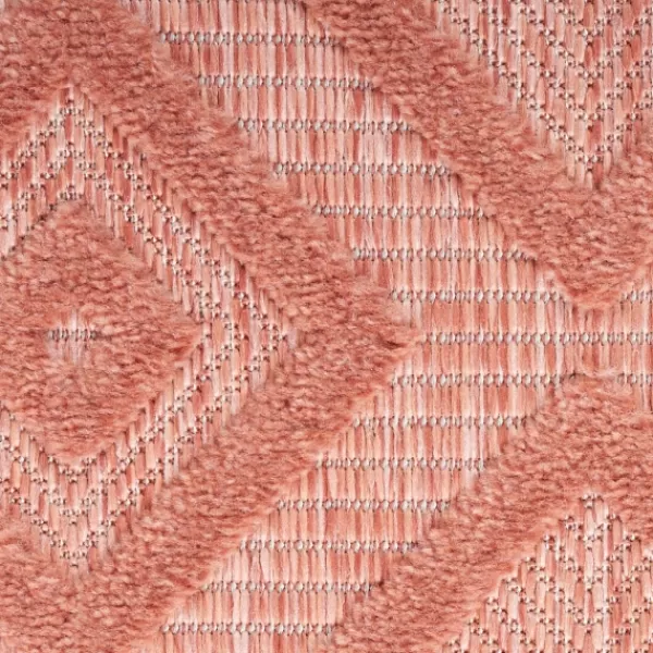 Outdoor Rugs-Kirkland's Home Bright Coral Diamond Outdoor Area Rug, 6X9 Orange