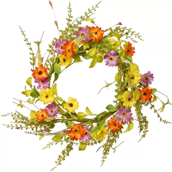 Wreaths-Kirkland's Home Bright Mixed Floral And Greenery Swirl Wreath Multi