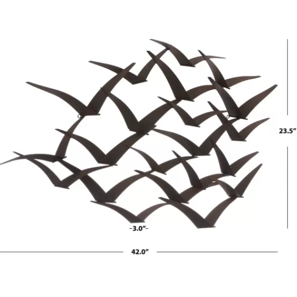 Wall Plaques-Kirkland's Home Bronze Flying Birds Wall Plaque Brown