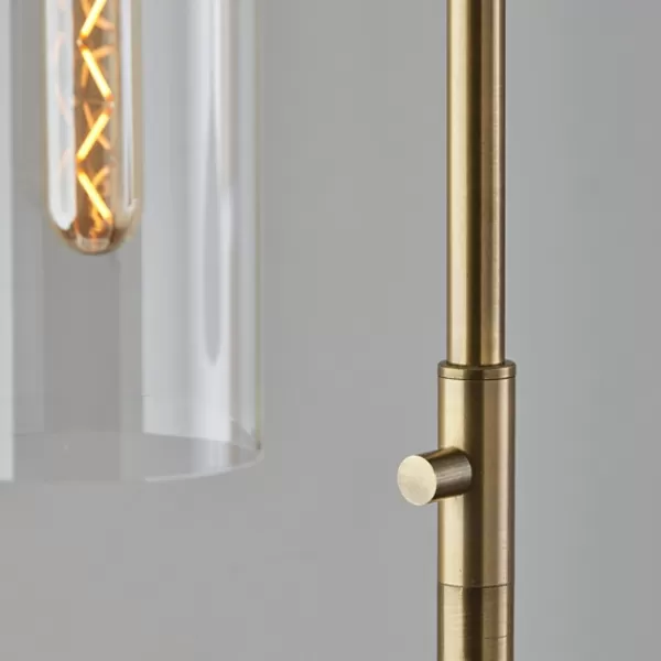 Floor Lamps-Kirkland's Home Bronze Glass Cylinder Shade Floor Lamp Clear