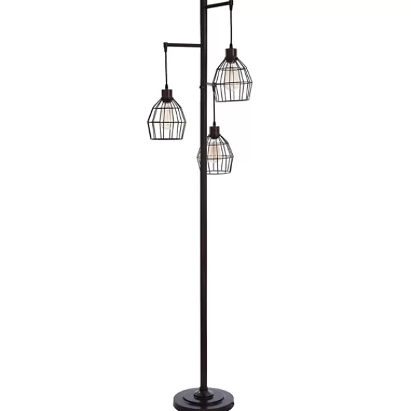 Floor Lamps-Kirkland's Home Bronze Metal 3-Tier Floor Lamp Brown