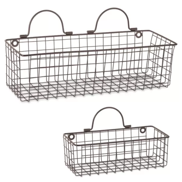 Wall Storage-Kirkland's Home Bronze Wall Hanging Wire Baskets, Set Of 2
