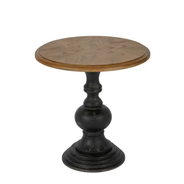 Accent & End Tables-Kirkland's Home Brown And Black Wooden Hemlock Accent Table Brown/Black