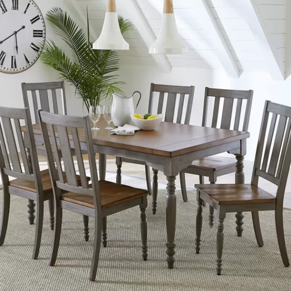 Dining Tables-Kirkland's Home Brown And Gray Traditional Wood Dining Table Brown/Gray